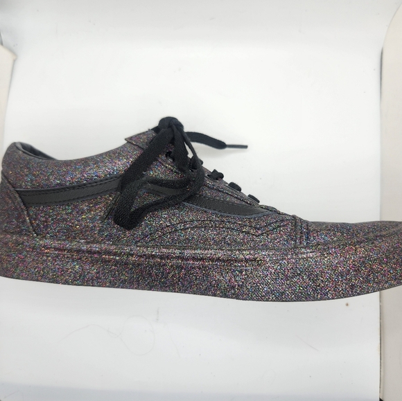 Vans Womens Size 9 Glitter Purple And Black Low Top Lace Up Sneakers Old Skool - Picture 7 of 9